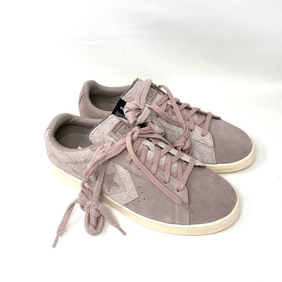 Converse Mens Size PRO LEATHER OX Shadow Gray Pink Suede Low Top Sneaker 167890C - Picture 2 of 10